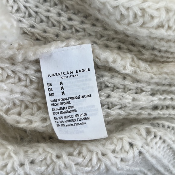 American Eagle Outfitters Oversized Knit Sweater Cream Ivory - Picture 9 of 9
